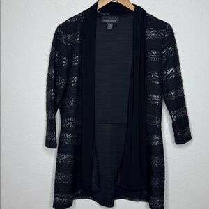 Frank Lyman Design Black Knit festive Cardigan size 12